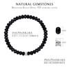 Matte Glossy Black Onyx Rune Bracelet with Sterling Silver Charm Bead Bracelet for Men [AWNL] & 14-15CM