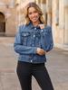 2026 Women's Trendy Long-Sleeve Denim Jacket with Pockets and Fitted Shorts