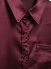 TAOP&ZA Women's Spring/Summer Elegant Solid Silk Satin Slim Fit Shirt