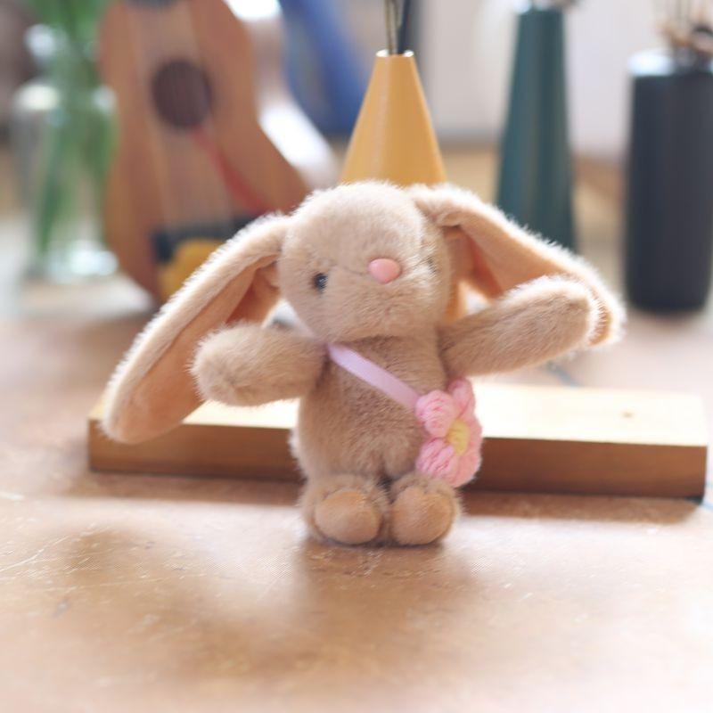 Cute Adorable Plush Bunny Keychain Soft Toy Cartoon Bag Hanging Decor Accessory