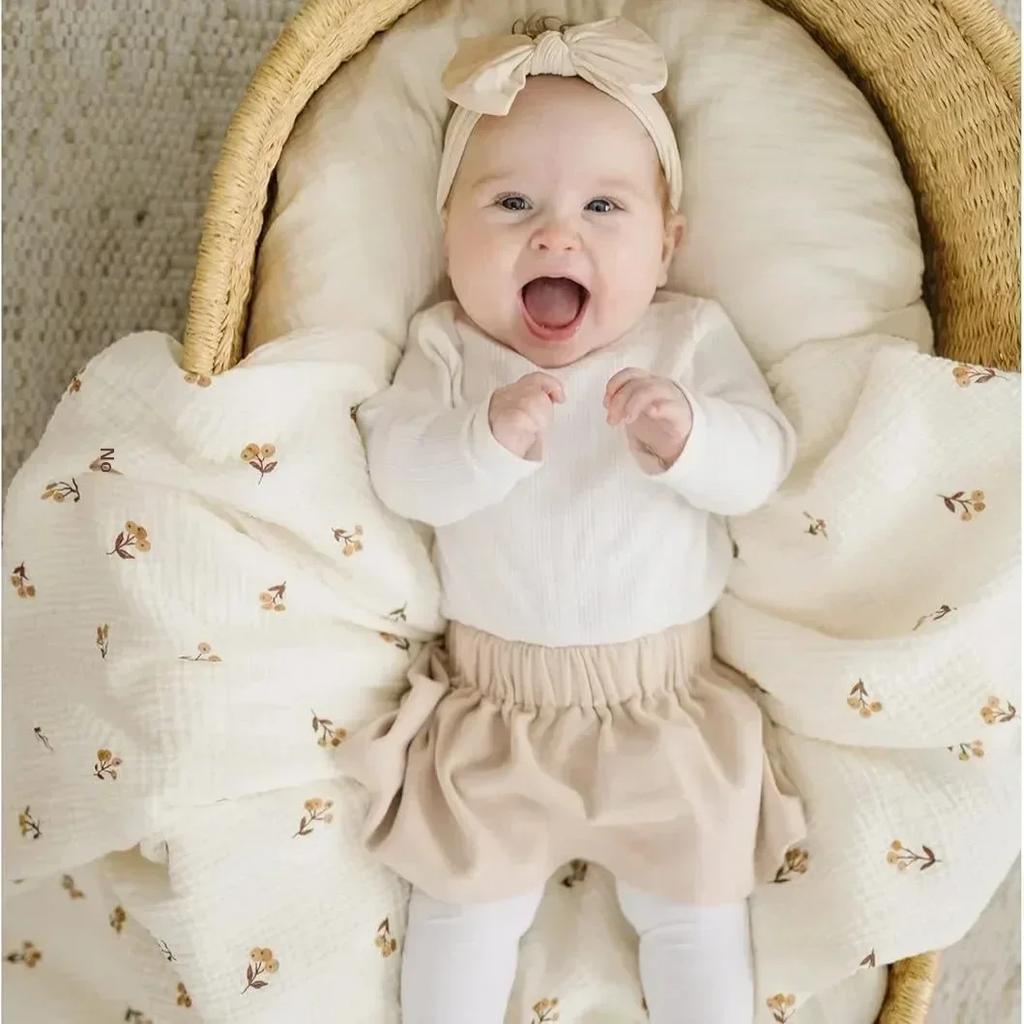 3pcs Set Cotton Muslin Swaddle Baby Wrap Blanket Set for Boys Girls Newborn Gifts Stroller Blankets Baby Bedding Kids Swaddling