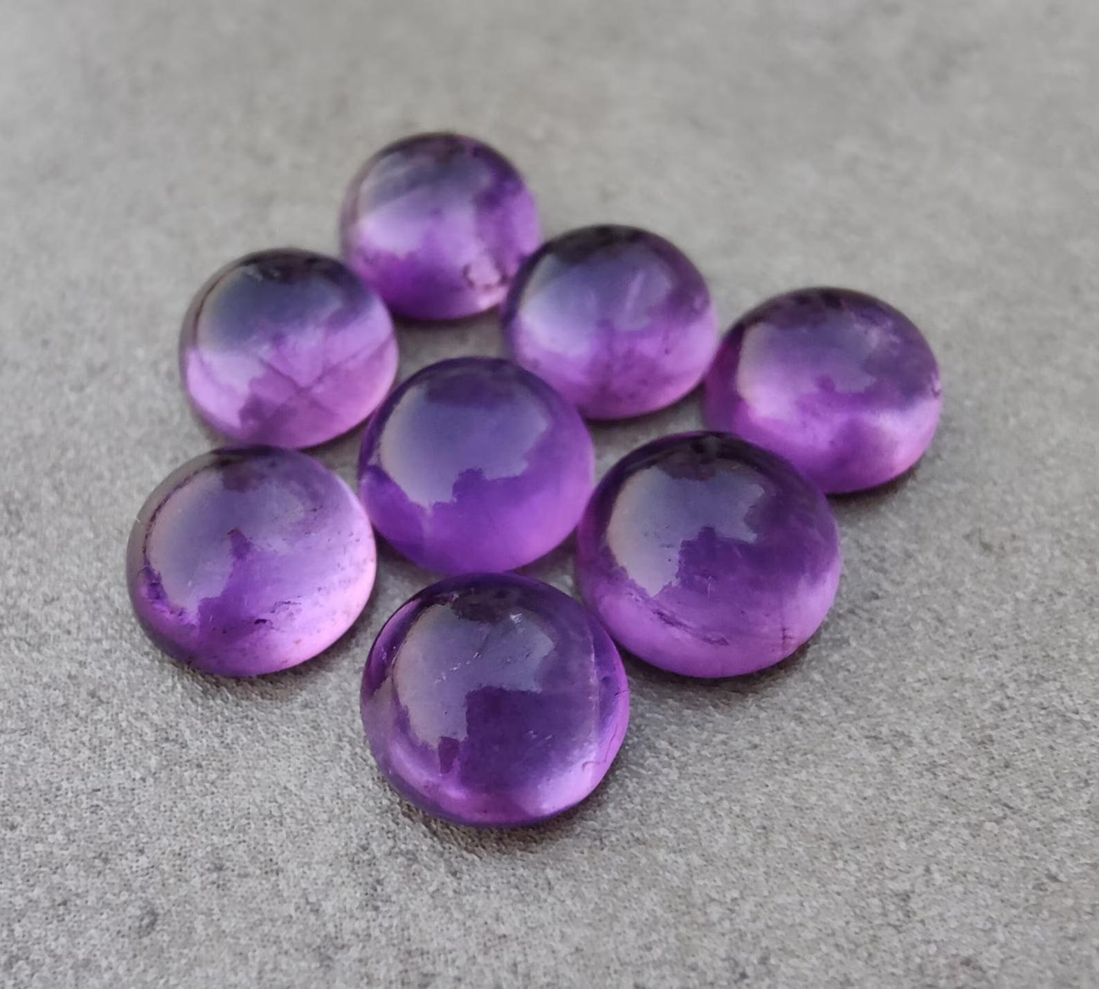 Natural Cabochon Round Amethyst Flat Back Wholesale Lot Gemstone Custom Size Available 5 MM