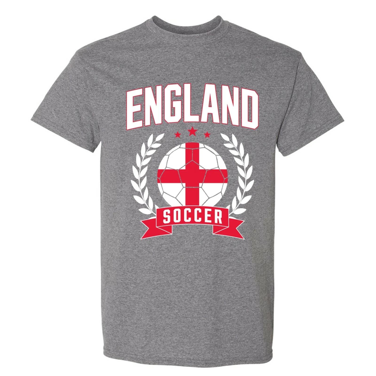 England Soccer Laurel - World Football Cup T Shirt - Graphite Heather 3XL