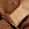 Stainless Steel Gold-Plated Hammered Hollow Bracelet - European & American Fashion