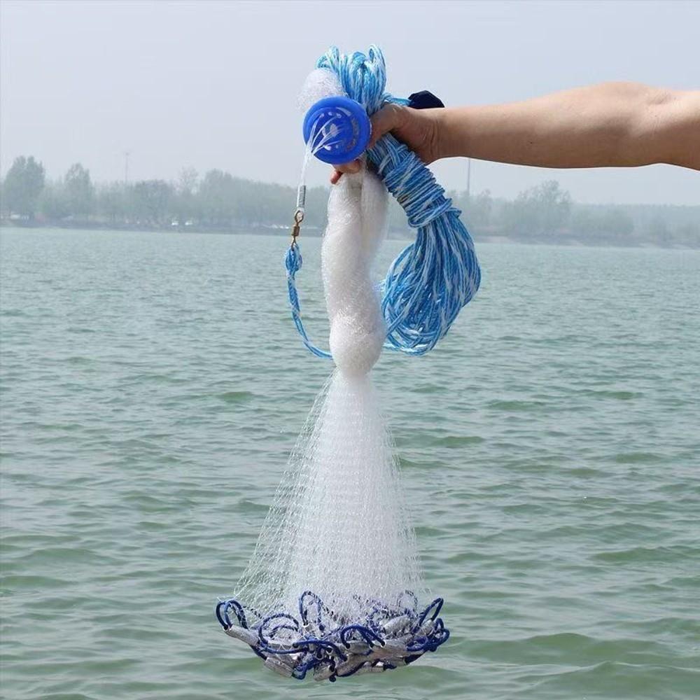 No Circle Fishing Net Hand Cast Cast Fish Net Firm American Style Fishnet  Fishing Tackle