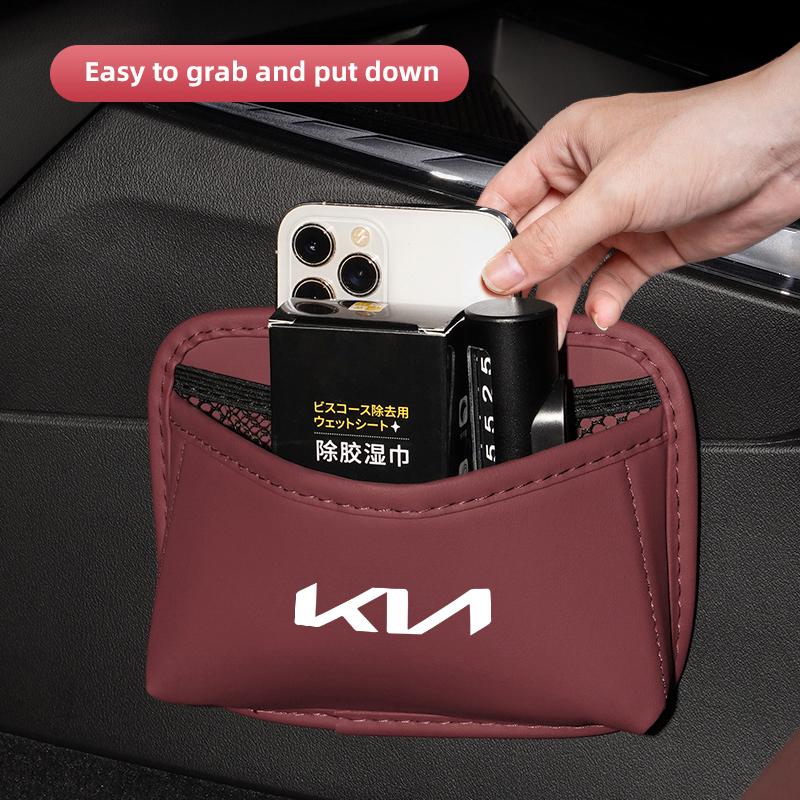 AHX1 PU Leather Car Storage Organizer Bag Pocket For KIA K5 K9 Sorento Ceed Sportage Carnival Stinger Forte Niro Cadenza Soul Cerato