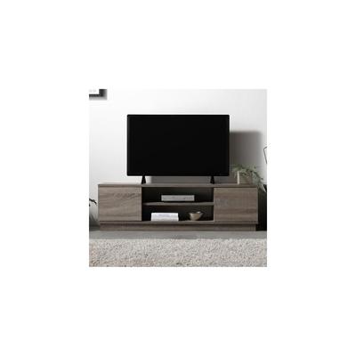 RASIK TV-Ständer Lowboard 110cm Breit Greige 43-Zoll Kompatibel Wandmontage mit Türen und Verstellbaren Regalen Kundenmontage Velsta