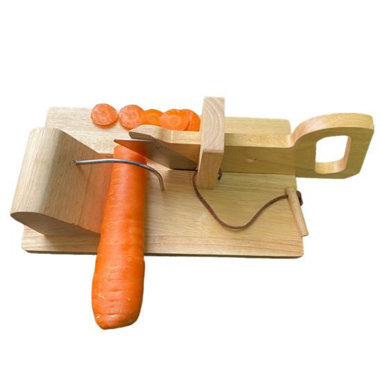 Ham Cutter Stainless Steel Sausage Slicer Wooden Handle Fruit Vegetable Food Cutter Multi-purpose Kitchen Gadget