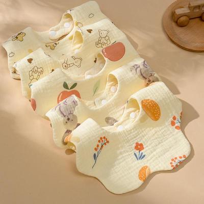 Sechs-lagiges Baumwoll-Blütenblatt-Lätzchen für Neugeborene, Jungen & Mädchen - Dünn, Weich & Saugfähig