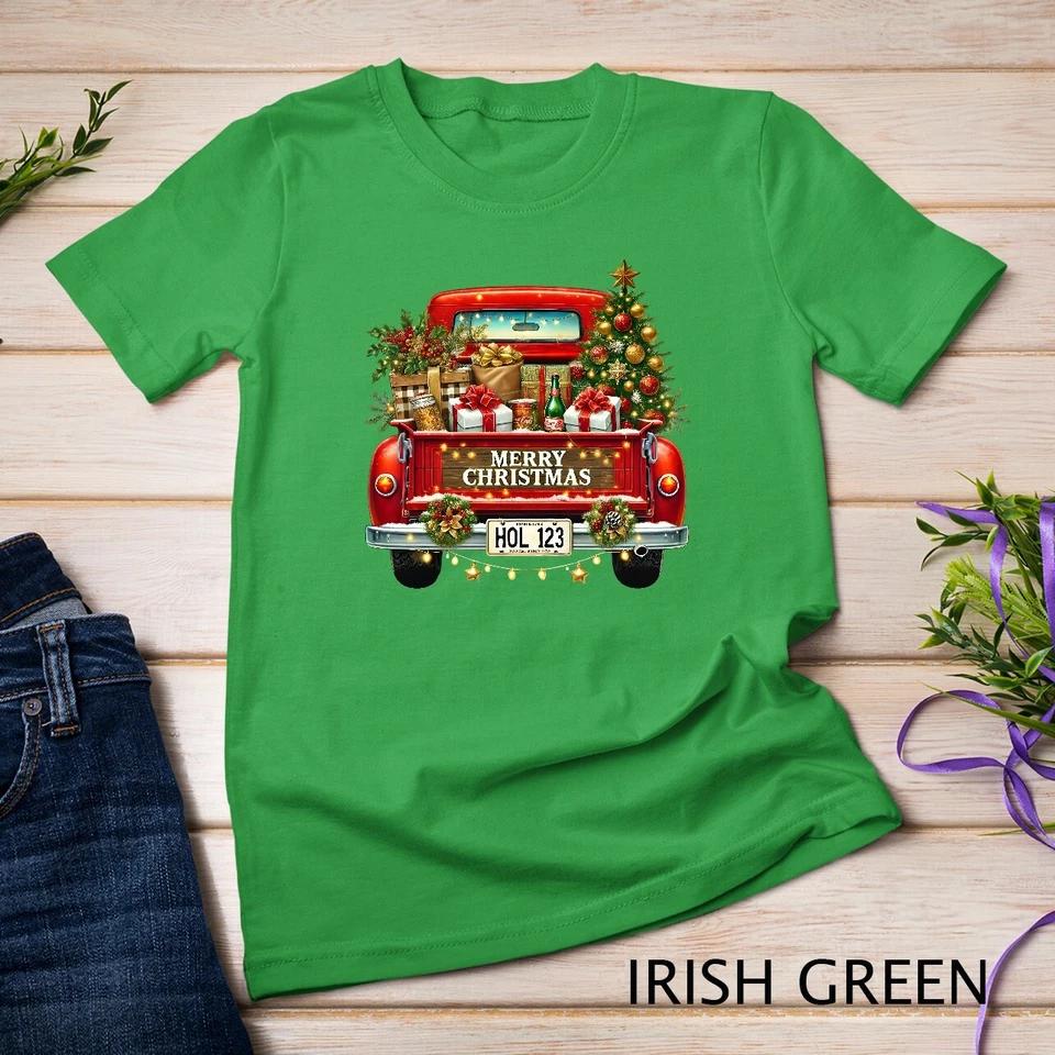 Vintage Truck -Christmas Cheer #4 Funny Christmas Shirt Unisex T-shirt 7 4XL