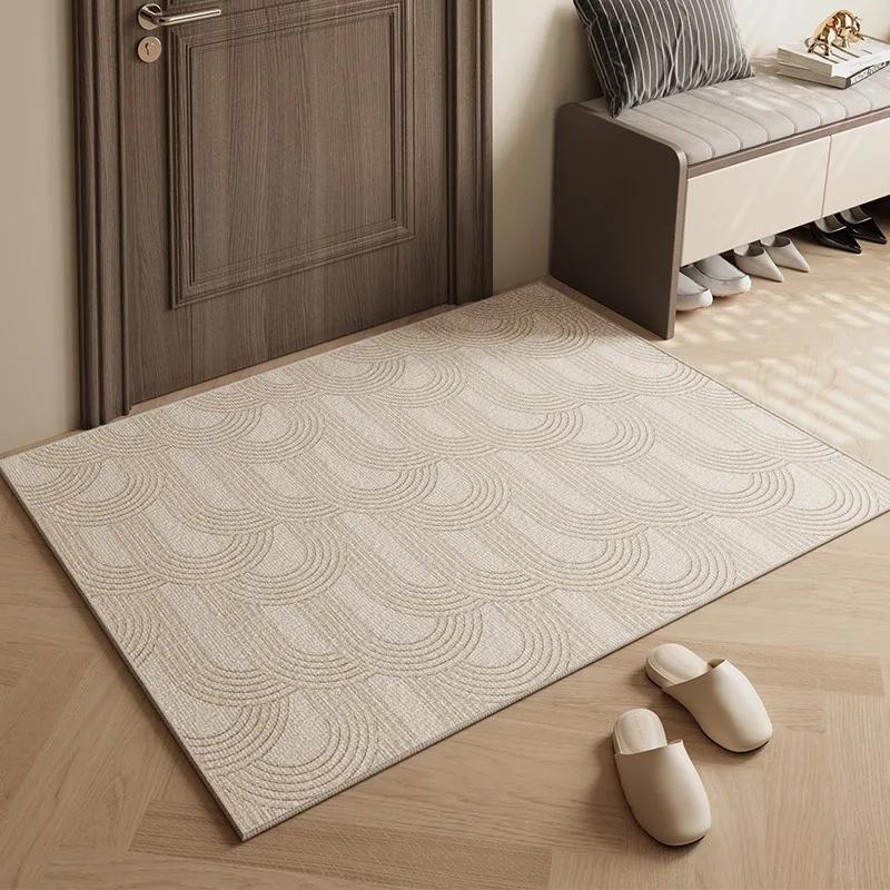 Home Entrance Mats Porch Scratching Ground Mat Simple Striped Modern Style Carpet High Quality Tpr Bottom Non-Slip Durable Rugs