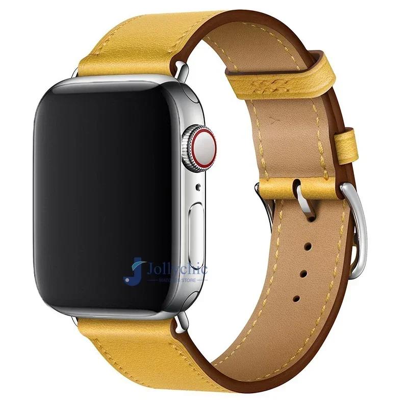 Leather Watch Straps for Apple Watch Band 46mm 44mm 49mm 45mm 42mm 40mm 38/41mm Bracelet iWatch Series 10-Ultra 9-8-7-6-5-4-3-SE