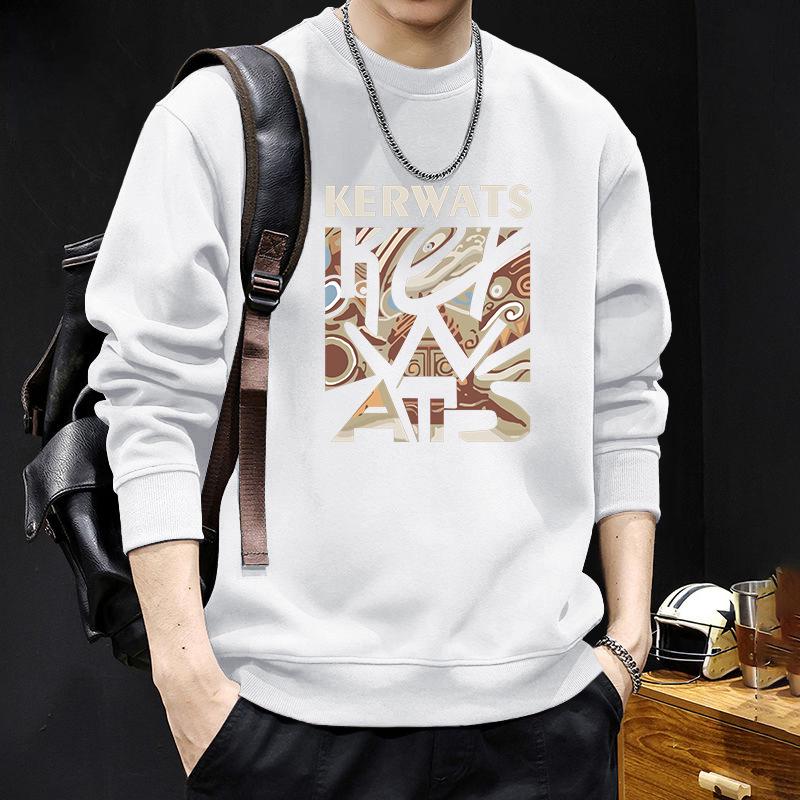 Men's American-Style Round Neck Sweatshirt, Loose Fit, Heavyweight Long Sleeve for Spring and Autumn, Trendy High-Quality Jacket