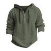 Autumn And Winter Men's Solid Long Sleeve Cotton Hemp Sweater Casual Hooded Sweater