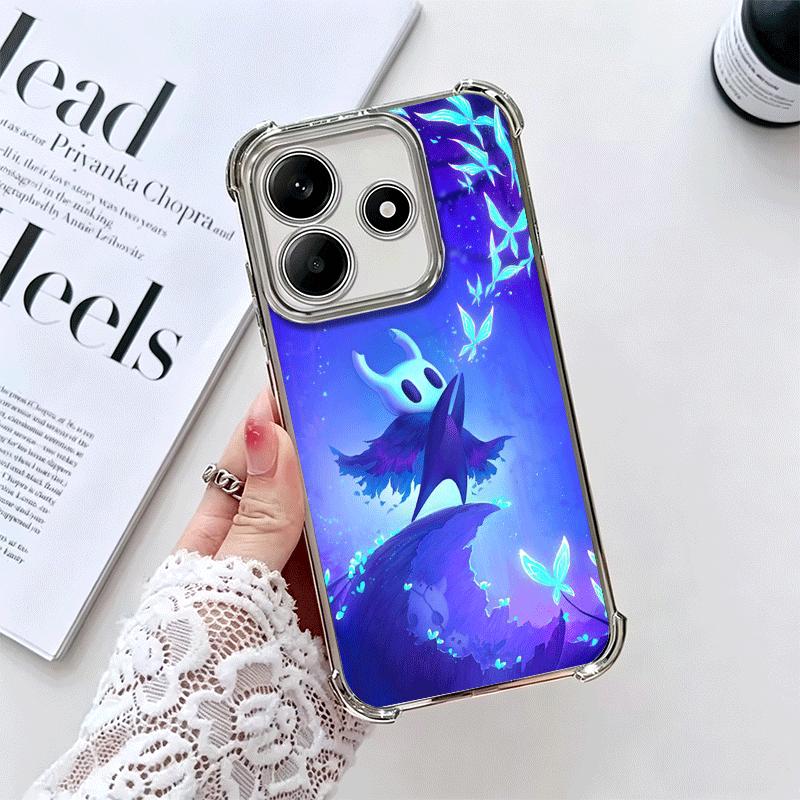 

H-Hollow K-Knight Game Plating Phone Case For Xiaomi Redmi Note 14 15 Pro Plus 13 12 11 11S 11T 10 9S 9 5G Anti-Fall Airabag Cov Redmi Note 15 Pro 4G