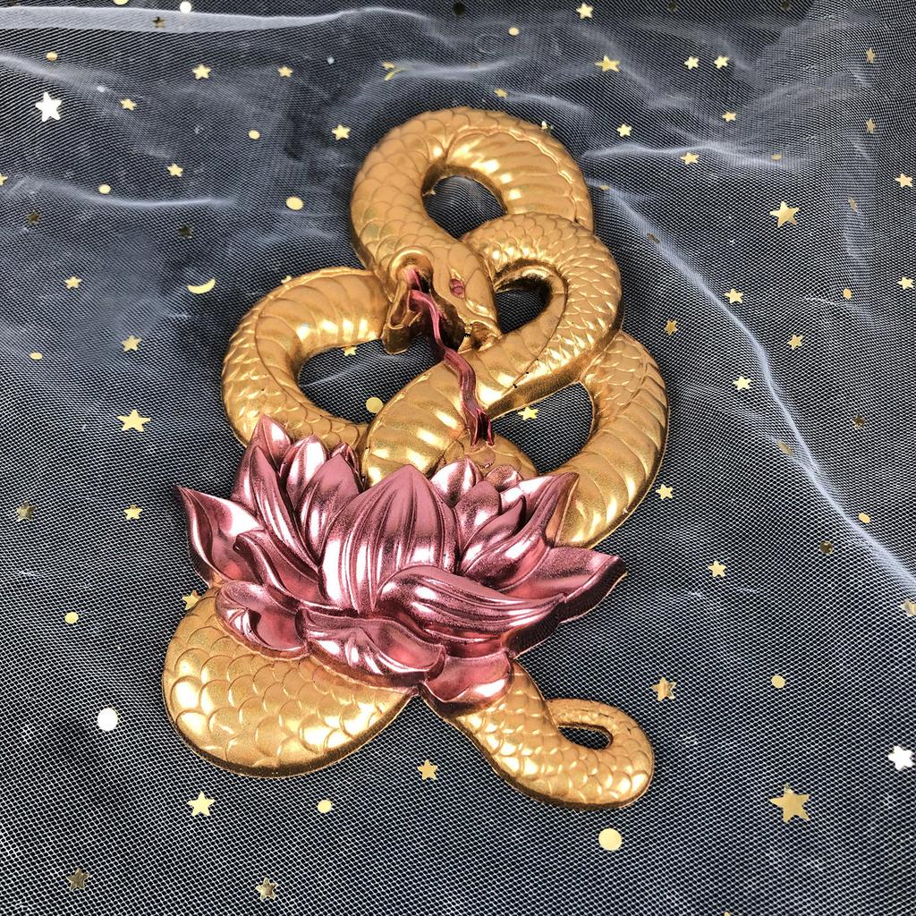 DIY Semi Three-Dimensional Lotus Snake Silicone Mold for Wall Decoration Handmade DIY Room Tabletop Epoxy Resin Mould