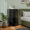 Chest of Drawers with 5 Drawers Modern Style Drawer Unit for Bedroom Entrance Living Room 55x34x100 cm Black