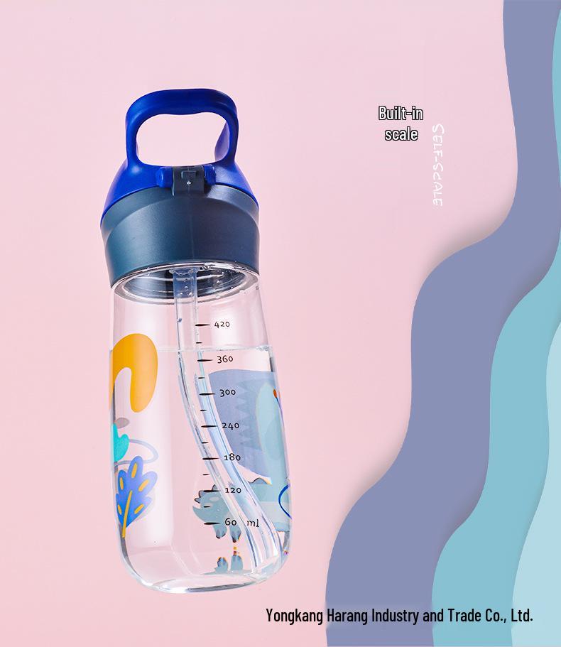 Children's Stainless Steel Insulated Straw Cup - Cute Cartoon Design for Kindergarten and Student Use