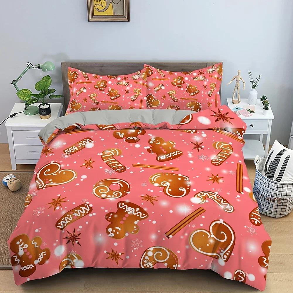 Merry Christmas Bedding Set King Queen Twin Size Duvet Cover Holiday Decorations For Bedroom