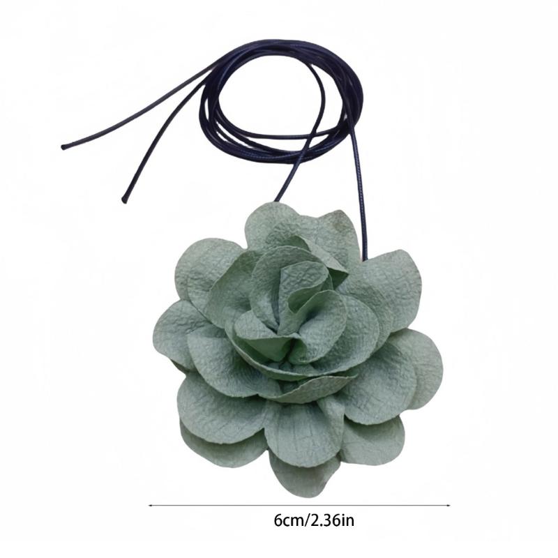 Fabric Flower Choker Necklace Unique Flower Clavicle Chain Fabric Material Suitable for Weddings Birthdays and Parties