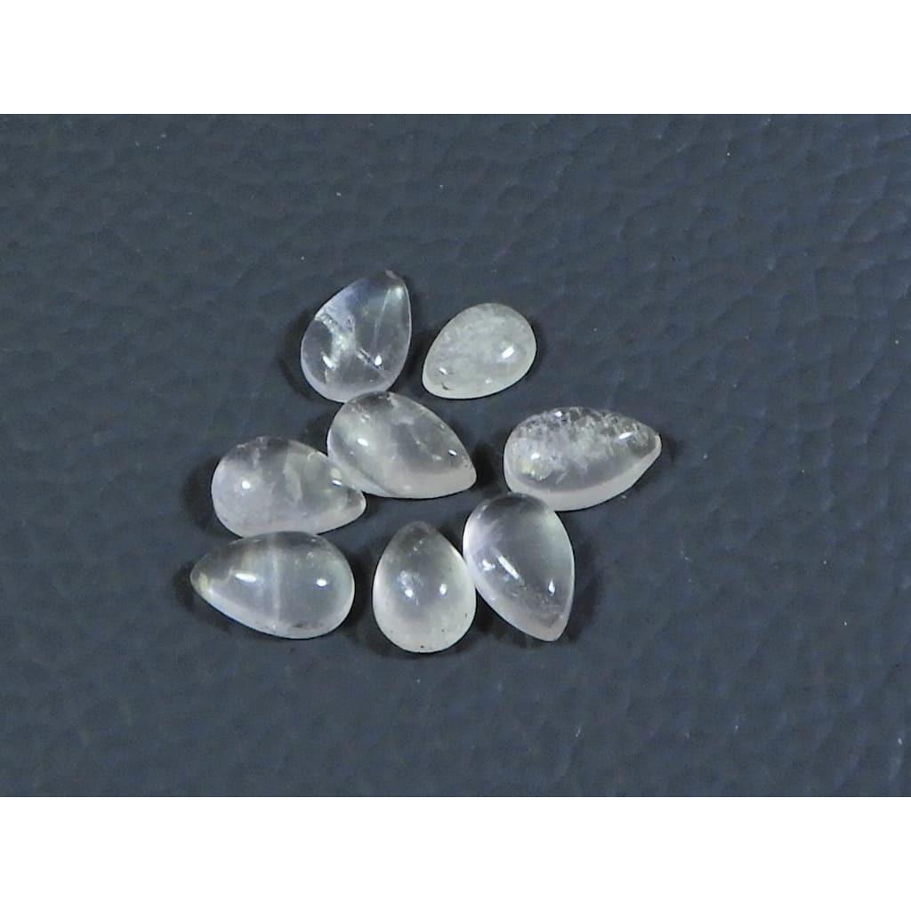 5X8MM Natural Rose Quartz Pear Cabochon Loose Gemstone 8Pcs Lot 6Cts. A-356