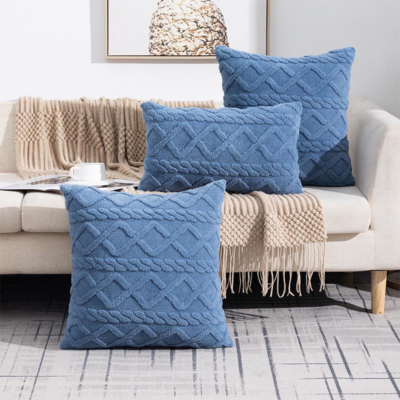 Schlichtes gewebtes Plüschkissen und -bezug für Sofa, Büro, Heimdekoration