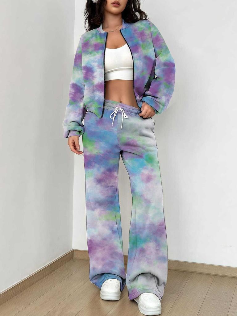 Flame pattern splicing autumn and winter new European and American women's clothing retro pattern printing suit women