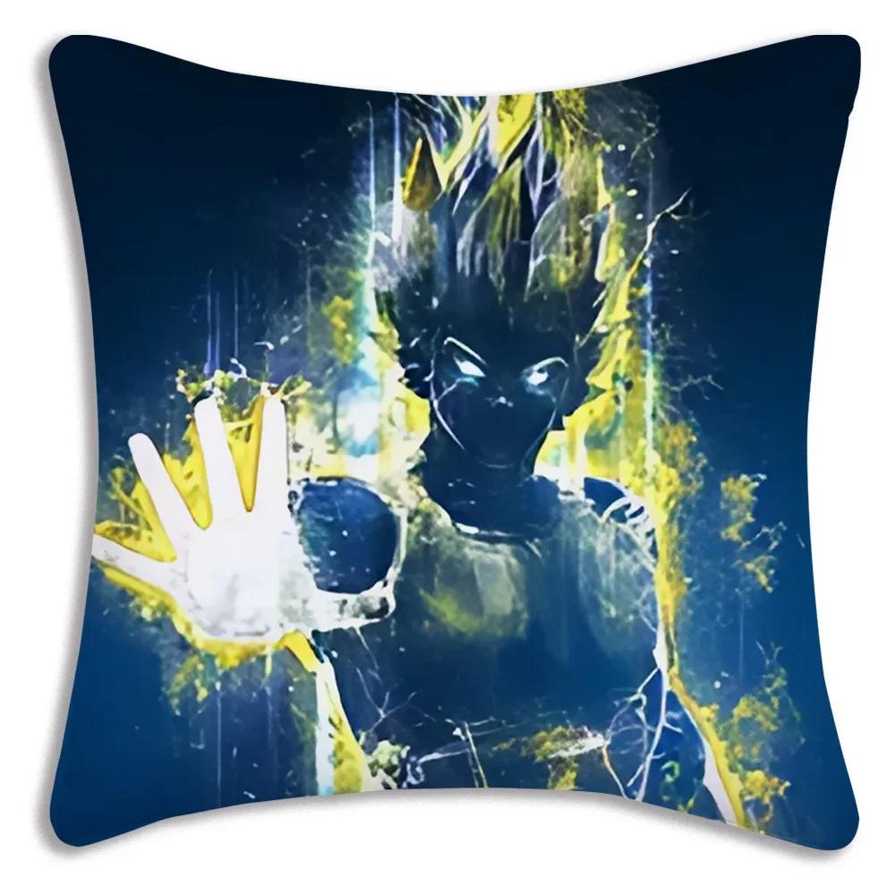 Anime Dragon Balls Z Goku Kawaii Kissenbezüge Cartoon Sofa Dekoratives Zuhause Doppelseitiger Druck Kurzer Plüsch Niedlicher Kissenbezug