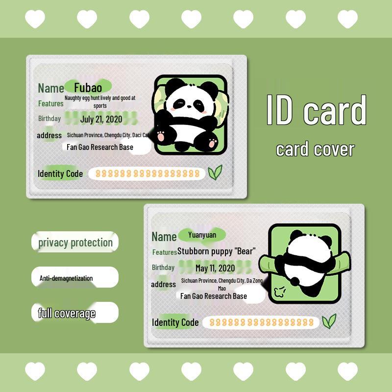 Panda ID Card Protector: Cute, Full-Coverage Blocking Sleeve for Campus Cards