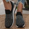 Fashion Women's Thick soled Sneakers Spring Summer New Style Diamond Inlaid Fashion Round Head Casual Comfortable Single Shoe