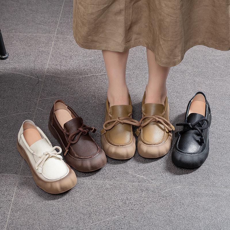 Fashion AIYUQI 2025 New Women's Loafers Non-slip slip-on casual shoes Women shoes Large-size flatGenuine Leather female sneakers