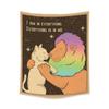 Cute Cat Flower Hanging Cloth Office Living Room Tapestry Home Wall Decoration Tapestry