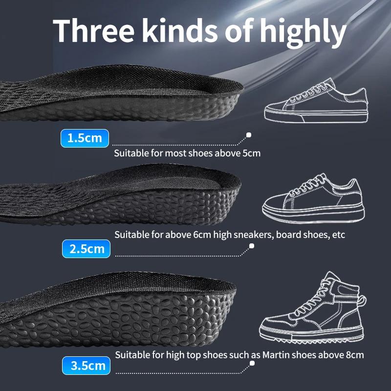 1Pair EVA Sports Shock Absorption Shoes Insole for Feet Height Increase Insoles Men Women Arch Support Orthopedic Shoe Pads