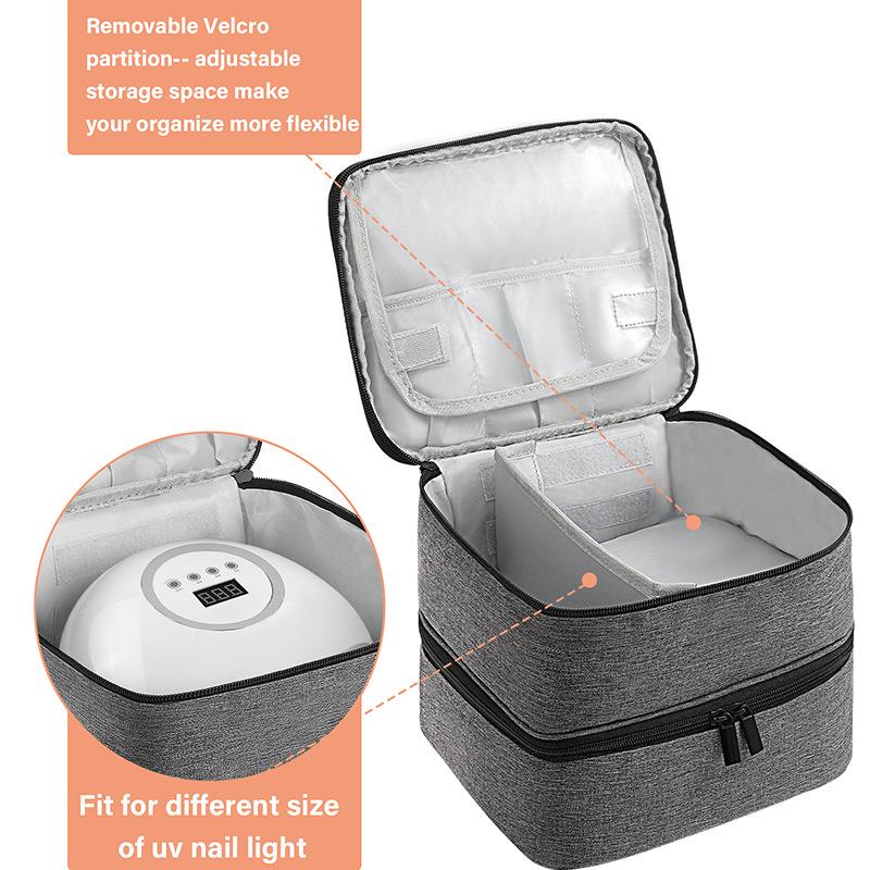 Double Layer Portable Storage Bag for Nail Lamps & Polish - 30 Compartments