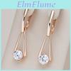 Simple Kienl Shiny Zircon Natural Drop Earring For Women Luxury Rose Gold Color Long Earring High Quality Daily Jewelry