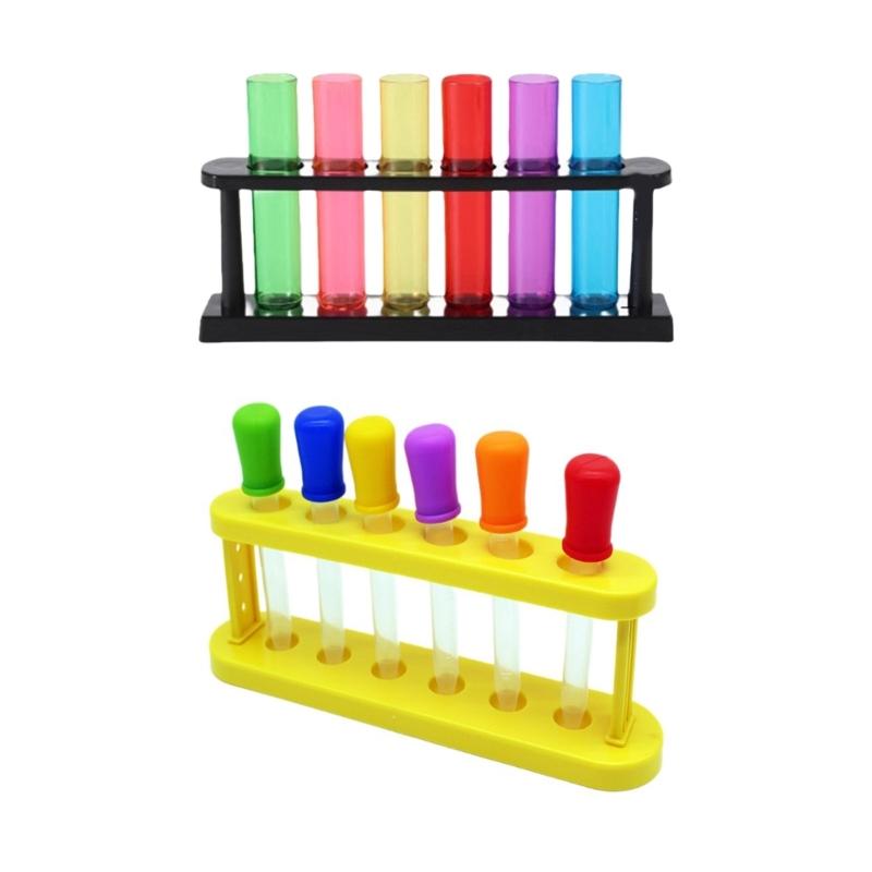 ABS Plastic Graduated Test Tubes Set Clear ABS Droppers Pipettes with Scale for Liquid Transfer School Lab Experiments