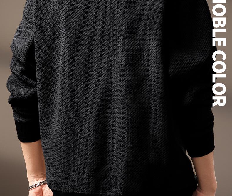 Men's High-End Half-Zip Corduroy Plush Hoodie: European Cotton, Ribbed Long Sleeve, Loose Fit, Autumn Polo Shirt.