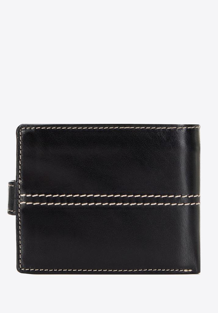 Wittchen Women's Leather Wallet With Stitching, Black, Natural Leather