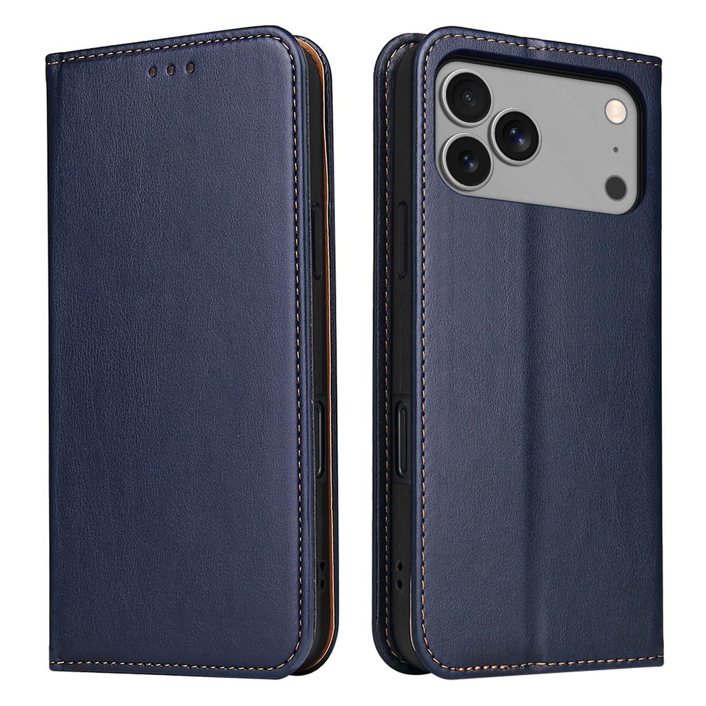 FIERRE SHANN For iPhone 17 Pro Case PU Leather Flip Stand Wallet Phone Cover