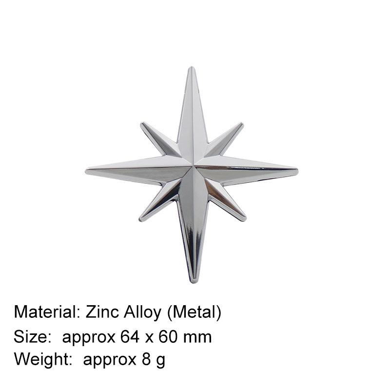 3D Car Styling Guide Star North Polaris Car Hood Fender Trunk Rear Bonnet Nameplate Decal Emblem Badge Sticker for Fuel Tank Cap Motorcycle Decoration