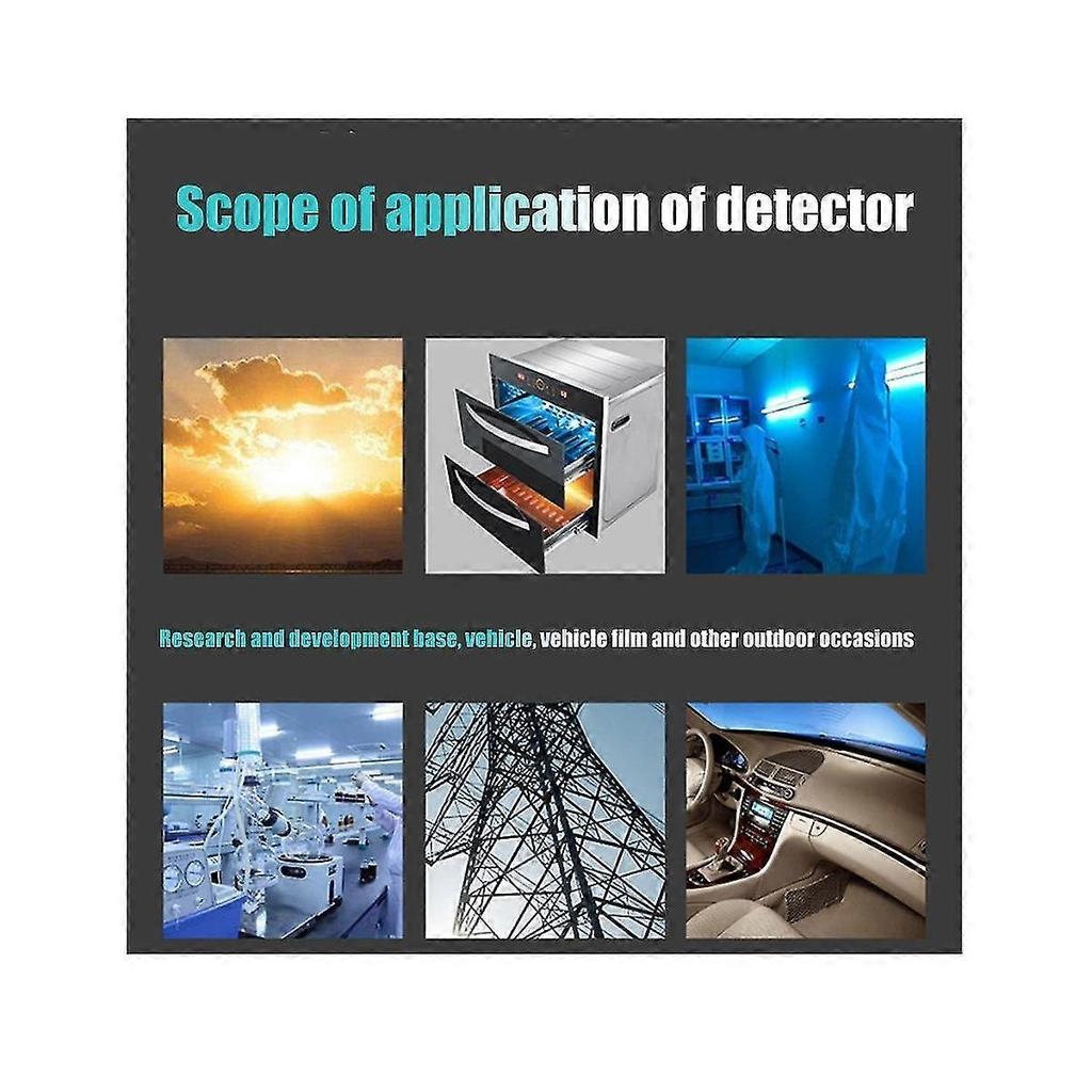 Ultraviolet Radiation Monitor, Digital Uv Detector Compatible with Home Office Outdoor Inspection Black