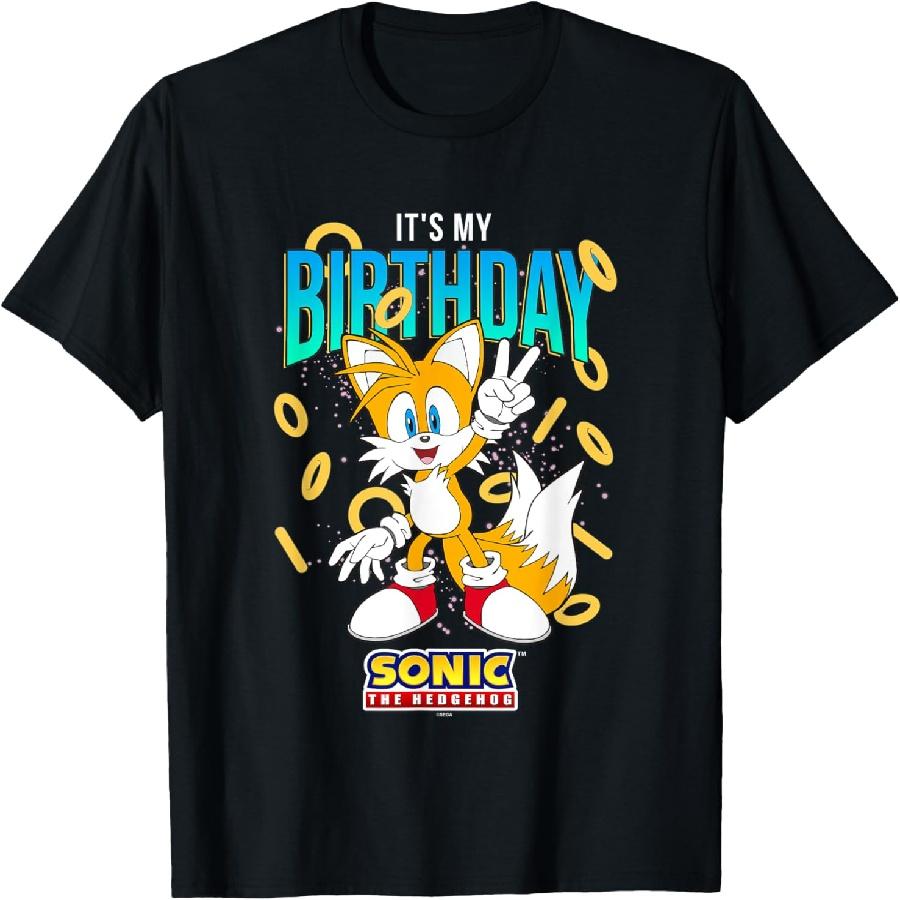 

Sonic The Hedgehog Birthday It s My Birthday Tails Rings T-Shirt XXXXXL чорний