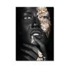 African Women Canvas Painting Black Gold Woman Poster and Prints Scandinavian Wall Art Picture for Home Decor Living Room Mural