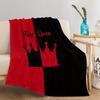 Crown and king patterns digitalprinted polyester Bedroom velvet flannel soft sofa cover blanket Fleece soft sofa cover