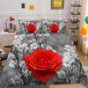 3D Flower Sea Bedding Set Flower Series Quilt and Pillow Case 2/3 Pieces AU180 * 210 Full Size Soft and Easy To Clean Home Decoration