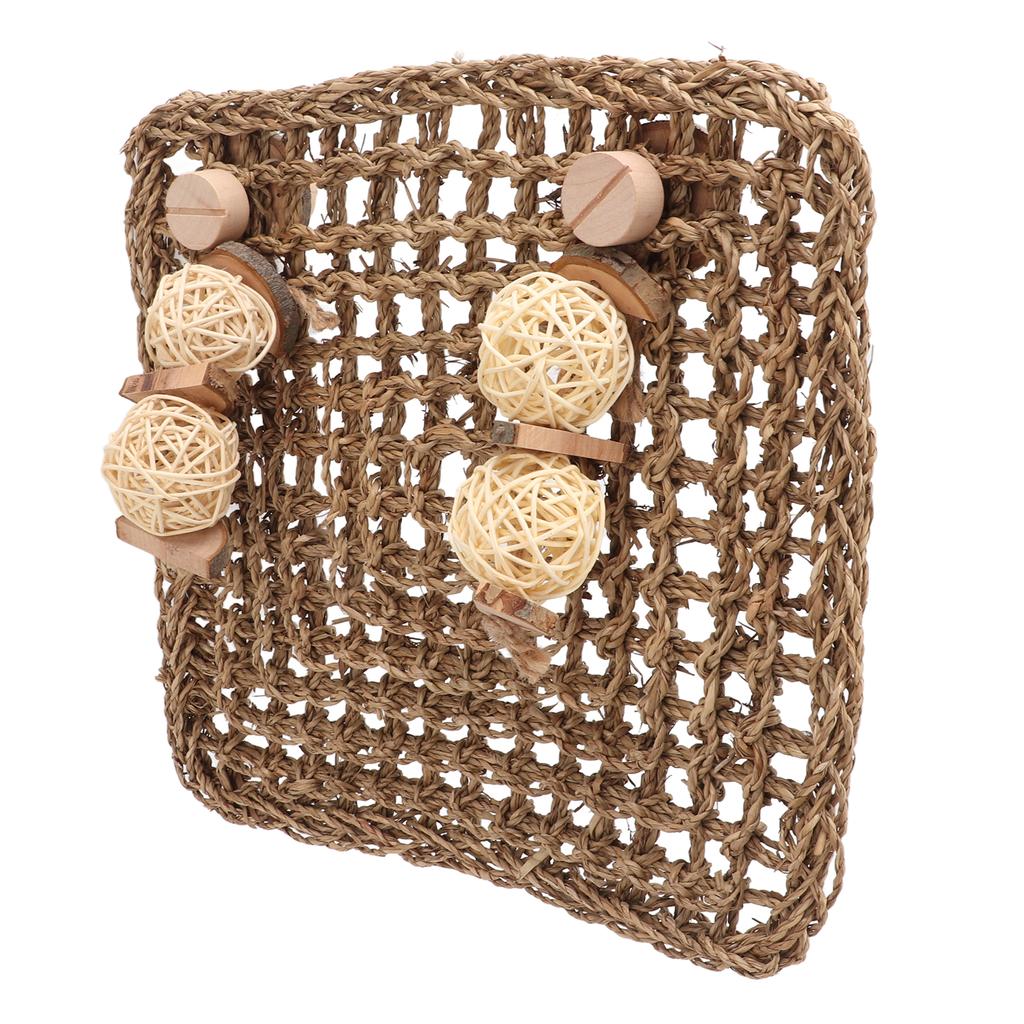 Pet Seagrass Mat Natural Woven Teeth Grinding Rabbits Bite Protector Mat for Guinea Pig Bunny