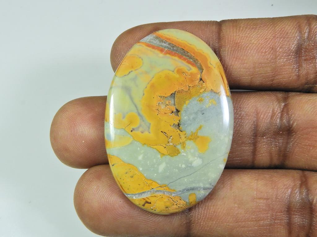 AA++ 51Cts. Natural Maligano Jasper Oval Cabochon Loose Gemstone 29X42X03 MM ET-145