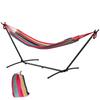 298 X 117cm Hammock with Stand Camping Hammock with Portable Carrying Bag, Adjustable Height, 120kg Load Capacity, Multicolour