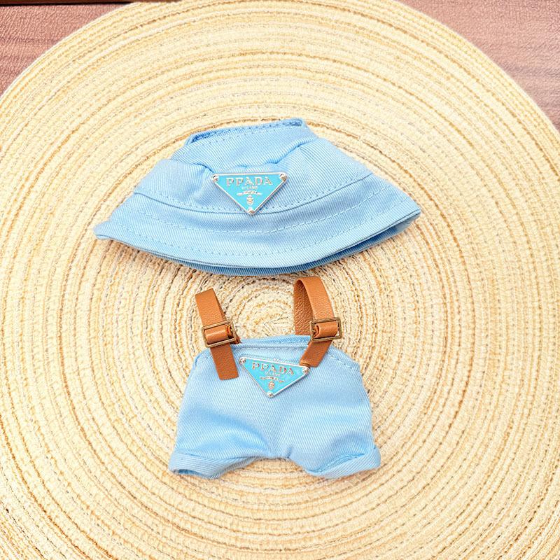 17cm Labubu Doll's Clothes Denim Four Leaf Clover Set Outfit Accessories Clothing DIY Kids Gift Sweet Princess (Excluding Dolls)
