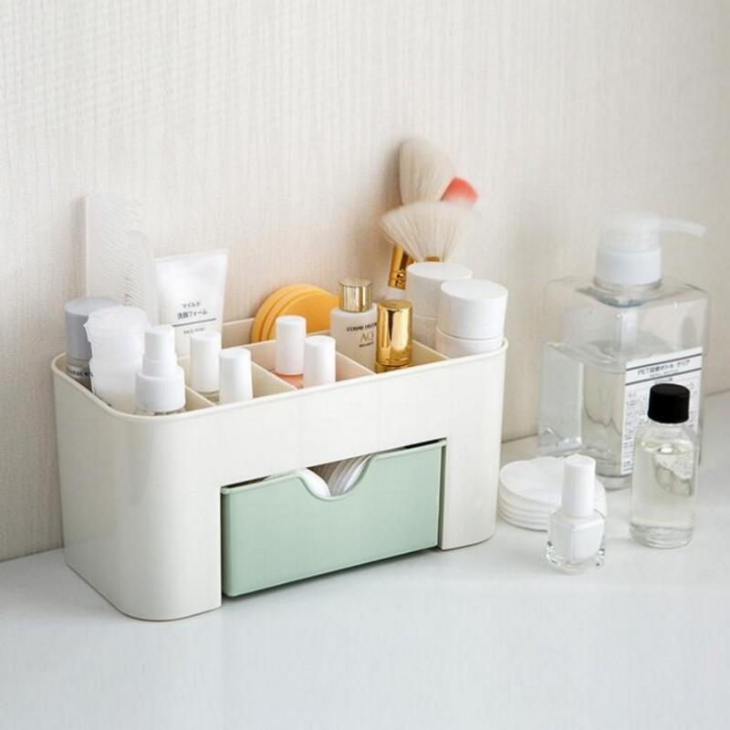Drawer Cosmetics Storage Box Makeup Brush Finishing Box, Desktop Jewelry Skin Care Products Grid Dresser Text